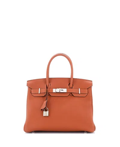 Pre-owned Pre-owned Hermes  Hermes Birkin 30 Handbag Brown Togo With Palladium Hardware In Cuivre