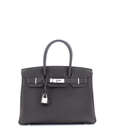 Pre-owned Pre-owned Hermes  Hermes Birkin 30 Handbag Brown Togo With Palladium Hardware In Macassar