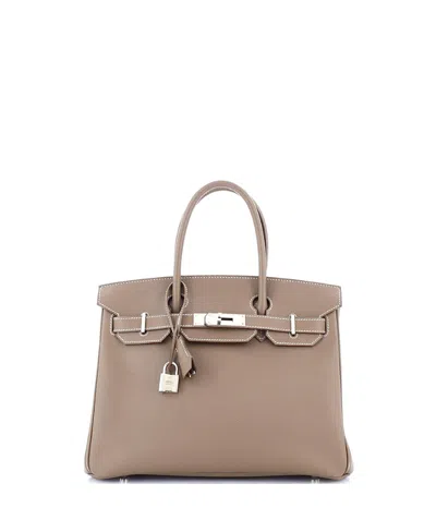 Pre-owned Pre-owned Hermes  Hermes Birkin 30 Handbag Epsom With Palladium Hardware In Etoupe