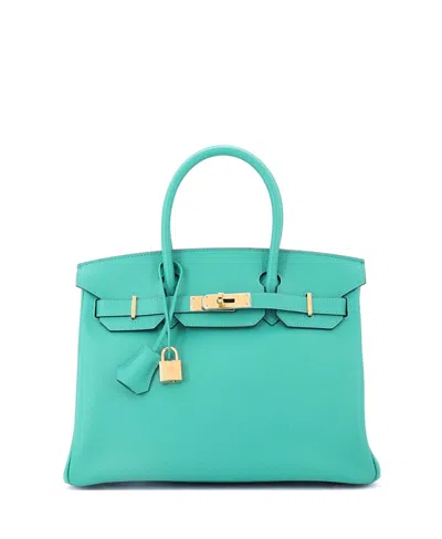 Pre-owned Pre-owned Hermes  Hermes Birkin 30 Handbag Green Epsom With Gold Hardware