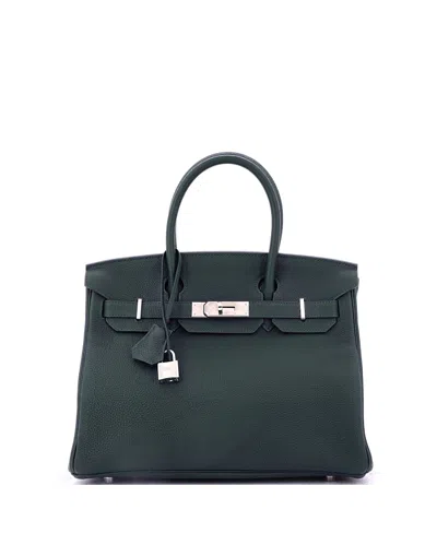 Pre-owned Pre-owned Hermes  Hermes Birkin 30 Handbag Green Togo With Palladium Hardware