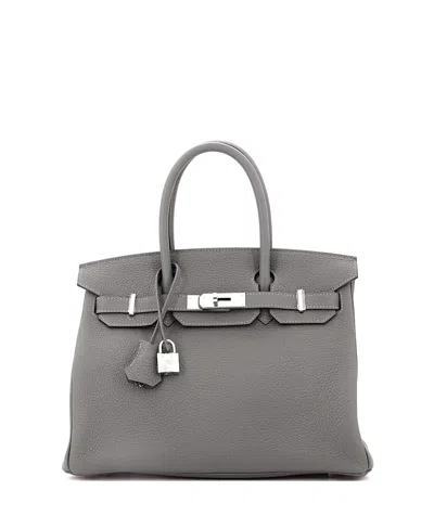 Pre-owned Pre-owned Hermes  Hermes Birkin 30 Handbag Grey Clemence With Palladium Hardware In Gray