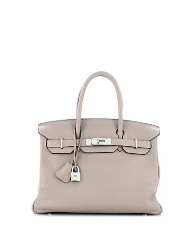 Pre-owned Pre-owned Hermes  Hermes Birkin 30 Handbag Grey Clemence With Palladium Hardware In Gris Tourterelle
