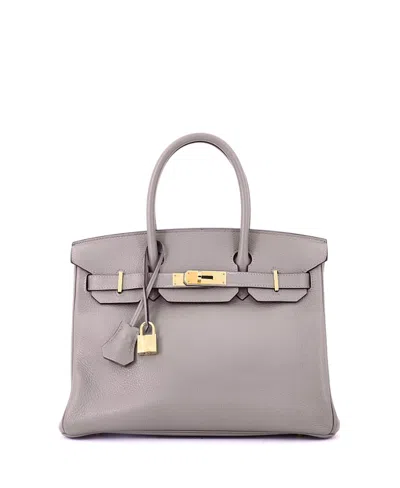 Pre-owned Pre-owned Hermes  Hermes Birkin 30 Handbag Grey Novillo With Gold Hardware In Gray