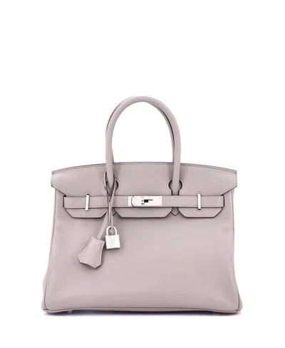 Pre-owned Pre-owned Hermes  Hermes Birkin 30 Handbag Grey Novillo With Palladium Hardware In Gray