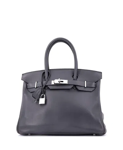 Pre-owned Pre-owned Hermes  Hermes Birkin 30 Handbag Grey Swift With Palladium Hardware In Gray