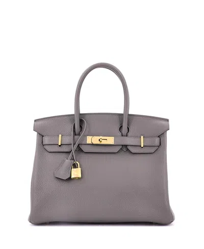 Pre-owned Pre-owned Hermes  Hermes Birkin 30 Handbag Grey Togo With Gold Hardware In Gray
