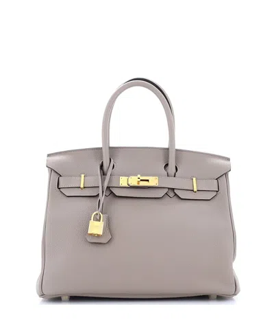 Pre-owned Pre-owned Hermes  Hermes Birkin 30 Handbag Grey Togo With Gold Hardware In Gris Asphalte