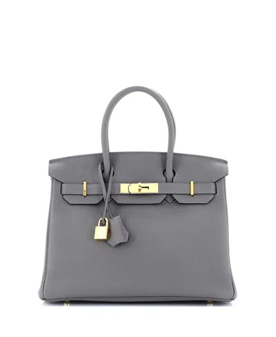 Pre-owned Pre-owned Hermes  Hermes Birkin 30 Handbag Grey Togo With Gold Hardware In Gris Meyer