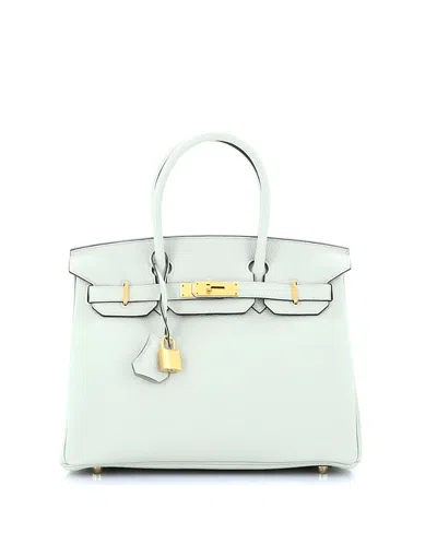 Pre-owned Pre-owned Hermes  Hermes Birkin 30 Handbag Grey Togo With Gold Hardware In Gris Neve