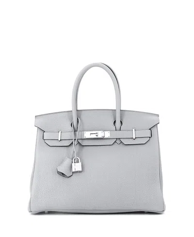 Pre-owned Pre-owned Hermes  Hermes Birkin 30 Handbag Grey Togo With Palladium Hardware