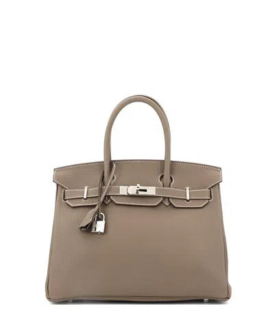Pre-owned Pre-owned Hermes  Hermes Birkin 30 Handbag Grey Togo With Palladium Hardware In Brown