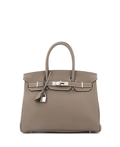 Pre-owned Pre-owned Hermes  Hermes Birkin 30 Handbag Grey Togo With Palladium Hardware In Brown