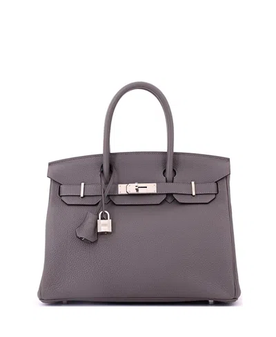 Pre-owned Pre-owned Hermes  Hermes Birkin 30 Handbag Grey Togo With Palladium Hardware In Gray