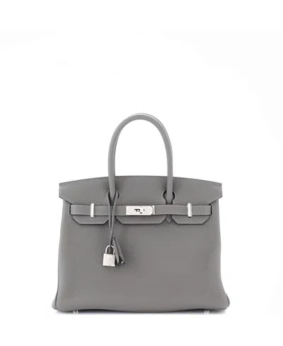 Pre-owned Pre-owned Hermes  Hermes Birkin 30 Handbag Grey Togo With Palladium Hardware In Gris Meyer
