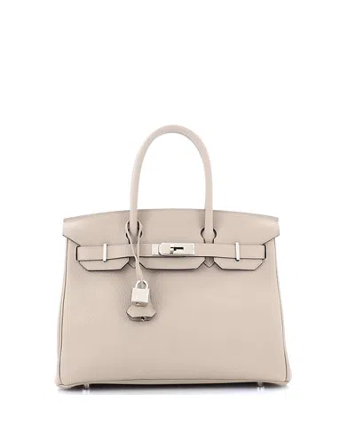Pre-owned Pre-owned Hermes  Hermes Birkin 30 Handbag Grey Togo With Palladium Hardware In Gris Tourterelle