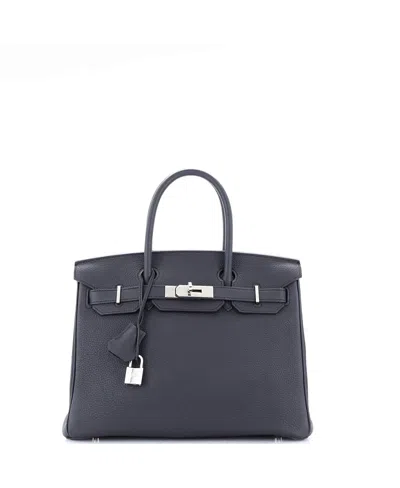 Pre-owned Pre-owned Hermes  Hermes Birkin 30 Handbag Grey Togo With Palladium Hardware In Plomb