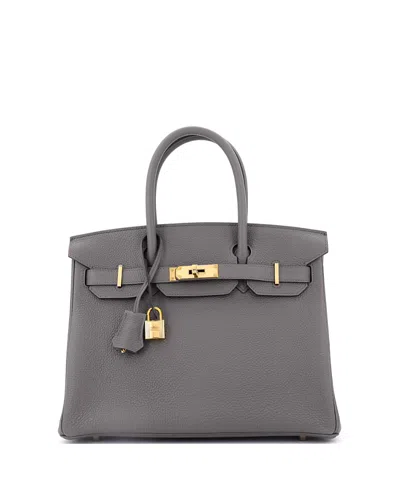 Pre-owned Pre-owned Hermes  Hermes Birkin 30 Handbag Grey Togo With Rose Gold Hardware In Gray