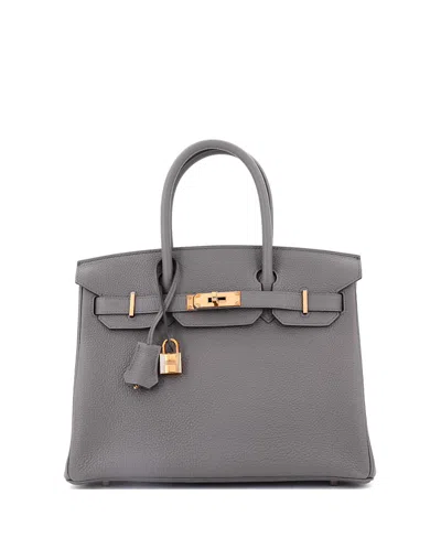 Pre-owned Pre-owned Hermes  Hermes Birkin 30 Handbag Grey Togo With Rose Gold Hardware In Gray