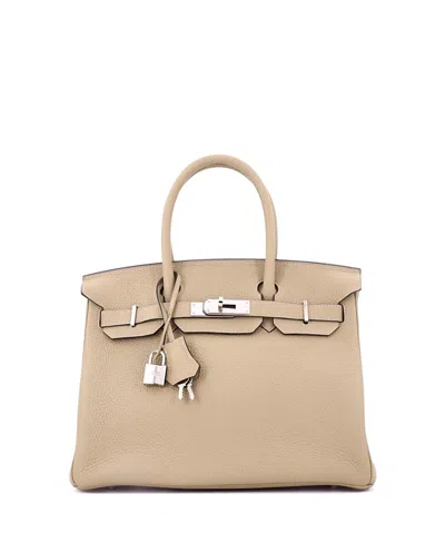 Pre-owned Pre-owned Hermes  Hermes Birkin 30 Handbag Light Clemence With Palladium Hardware In Brown