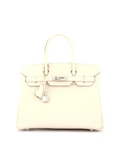 Pre-owned Pre-owned Hermes  Hermes Birkin 30 Handbag Light Epsom With Palladium Hardware