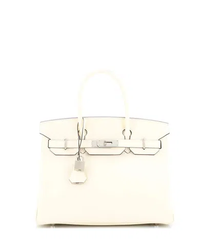 Pre-owned Pre-owned Hermes  Hermes Birkin 30 Handbag Light Epsom With Palladium Hardware