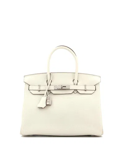 Pre-owned Pre-owned Hermes  Hermes Birkin 30 Handbag Light Togo With Palladium Hardware In White