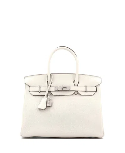 Pre-owned Pre-owned Hermes  Hermes Birkin 30 Handbag Light Togo With Palladium Hardware In White