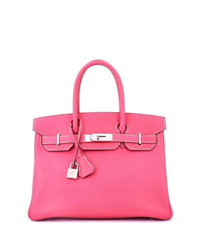 Pre-owned Pre-owned Hermes  Hermes Birkin 30 Handbag Pink Epsom With Palladium Hardware