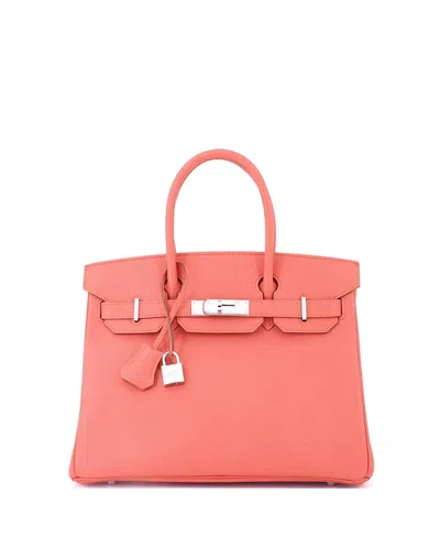Pre-owned Pre-owned Hermes  Hermes Birkin 30 Handbag Pink Epsom With Palladium Hardware