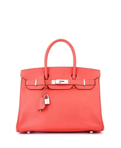 Pre-owned Pre-owned Hermes  Hermes Birkin 30 Handbag Pink Epsom With Palladium Hardware