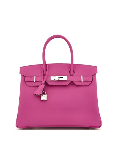 Pre-owned Pre-owned Hermes  Hermes Birkin 30 Handbag Pink Epsom With Palladium Hardware In Purple