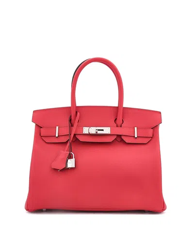 Pre-owned Pre-owned Hermes  Hermes Birkin 30 Handbag Pink Epsom With Palladium Hardware In Purple