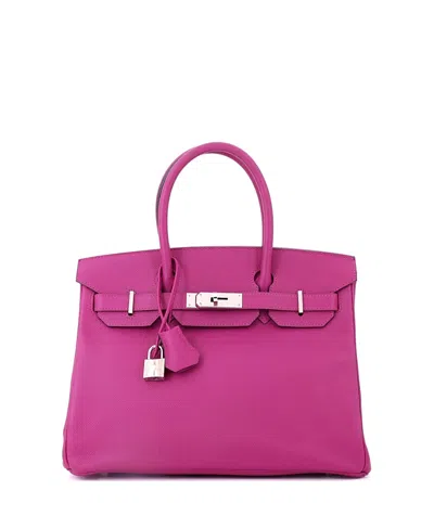 Pre-owned Pre-owned Hermes  Hermes Birkin 30 Handbag Pink Epsom With Palladium Hardware In Purple