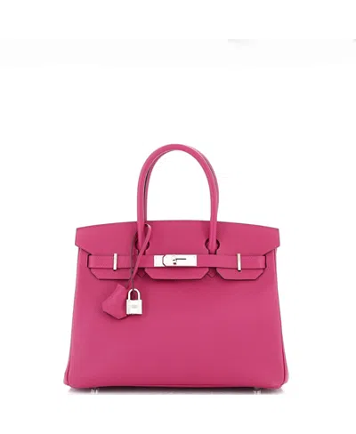 Pre-owned Pre-owned Hermes  Hermes Birkin 30 Handbag Pink Epsom With Palladium Hardware In Rose Pourpre