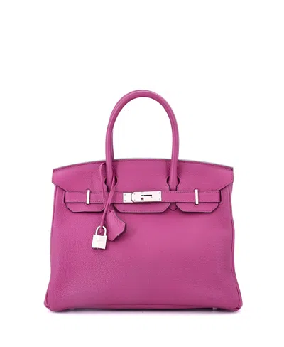 Pre-owned Pre-owned Hermes  Hermes Birkin 30 Handbag Pink Togo With Palladium Hardware In Purple