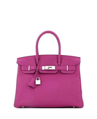 Pre-owned Pre-owned Hermes  Hermes Birkin 30 Handbag Pink Togo With Palladium Hardware In Purple
