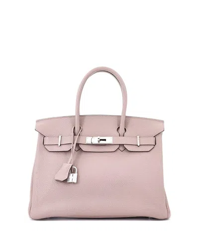 Pre-owned Pre-owned Hermes  Hermes Birkin 30 Handbag Purple Clemence With Palladium Hardware In Pink