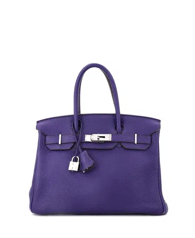Pre-owned Pre-owned Hermes  Hermes Birkin 30 Handbag Purple Togo With Palladium Hardware