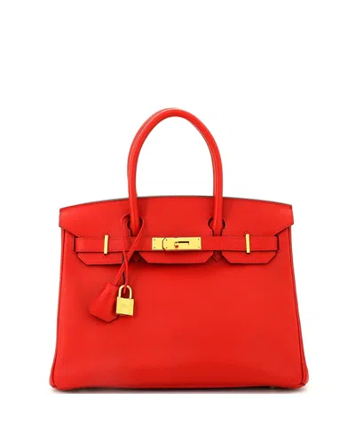 Pre-owned Pre-owned Hermes  Hermes Birkin 30 Handbag Red Epsom With Gold Hardware