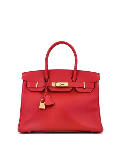 Pre-owned Pre-owned Hermes  Hermes Birkin 30 Handbag Red Epsom With Gold Hardware