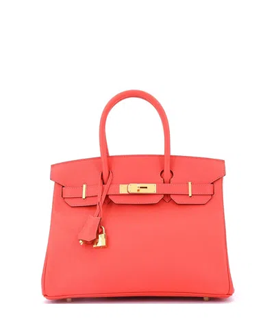 Pre-owned Pre-owned Hermes  Hermes Birkin 30 Handbag Red Epsom With Gold Hardware