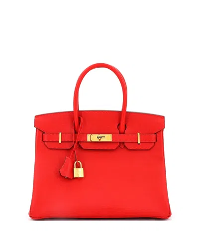 Pre-owned Pre-owned Hermes  Hermes Birkin 30 Handbag Red Epsom With Gold Hardware In Rouge Casaque