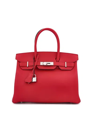 Pre-owned Pre-owned Hermes  Hermes Birkin 30 Handbag Red Epsom With Palladium Hardware