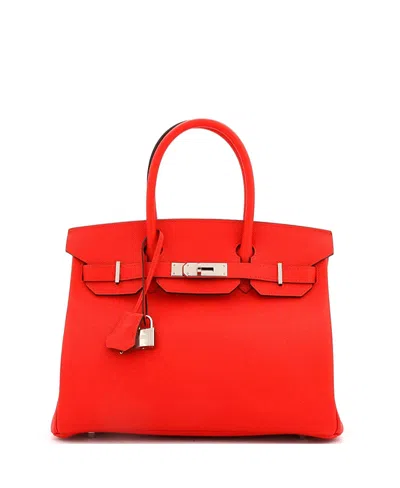 Pre-owned Pre-owned Hermes  Hermes Birkin 30 Handbag Red Epsom With Palladium Hardware In Rouge De Coeur