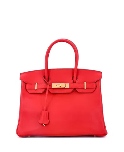 Pre-owned Pre-owned Hermes  Hermes Birkin 30 Handbag Red Jonathan With Gold Hardware