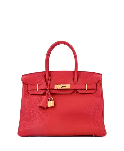Pre-owned Pre-owned Hermes  Hermes Birkin 30 Handbag Red Togo With Gold Hardware
