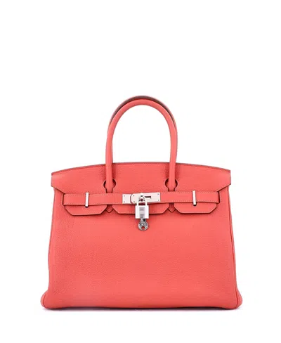 Pre-owned Pre-owned Hermes  Hermes Birkin 30 Handbag Red Togo With Palladium Hardware