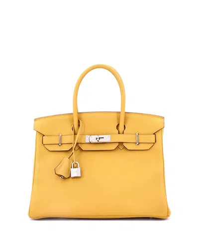 Pre-owned Pre-owned Hermes  Hermes Birkin 30 Handbag Yellow Togo With Palladium Hardware
