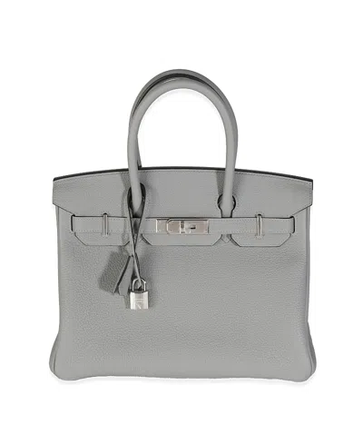 Pre-owned Pre-owned Hermes  Hermes Birkin 30 Leather Handbag In Gray